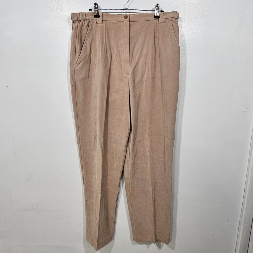 Coldwater Creek - NWT - Tan Moleskin Pants 2 Pockets Size P14 Petite (HS44)